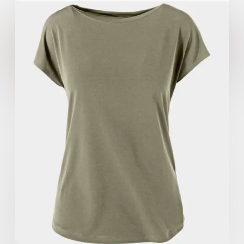Chico’s Olive Boat Neck Top